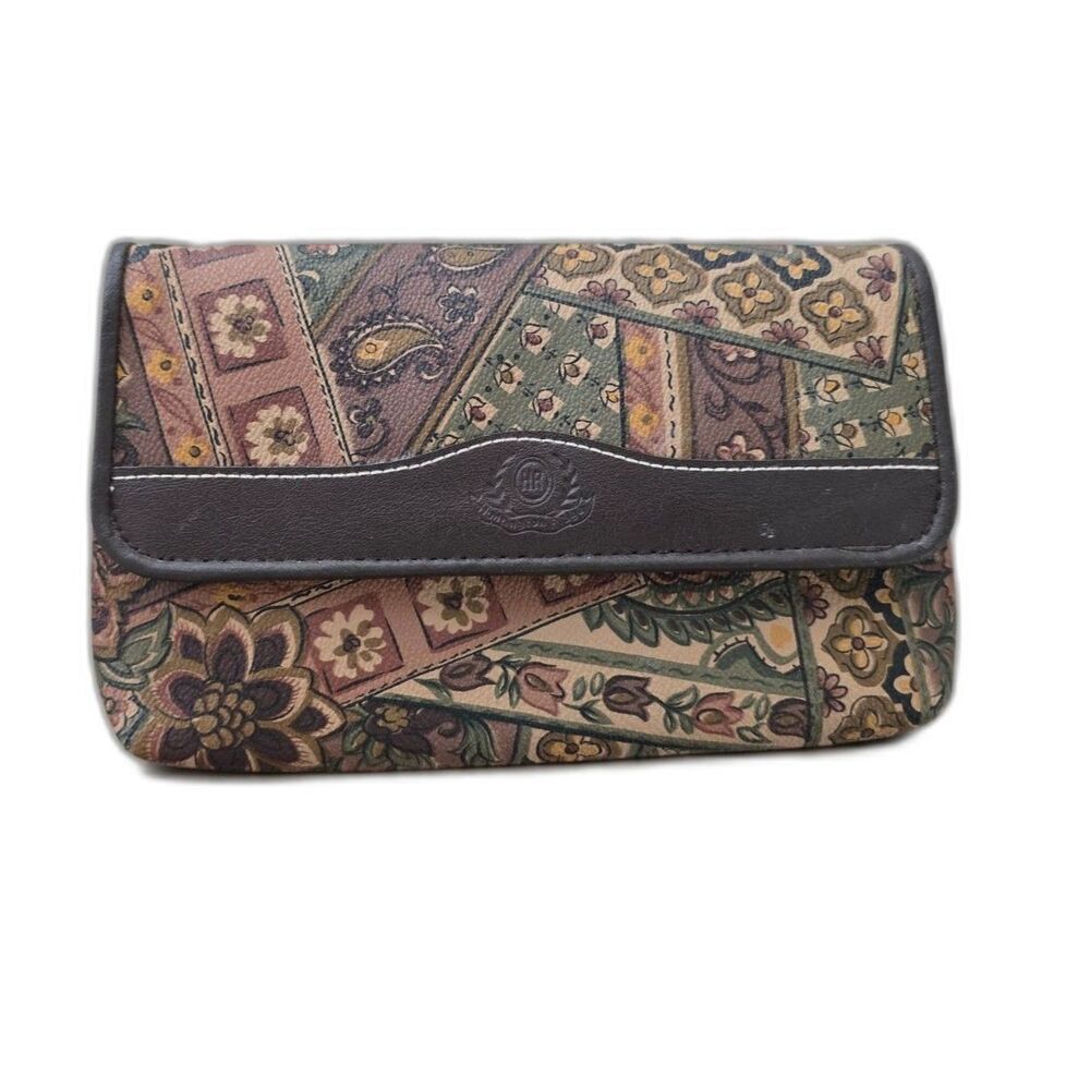 Vintage Floral Paisley Tapestry Wallet Checkbook Cover Boho Organizer